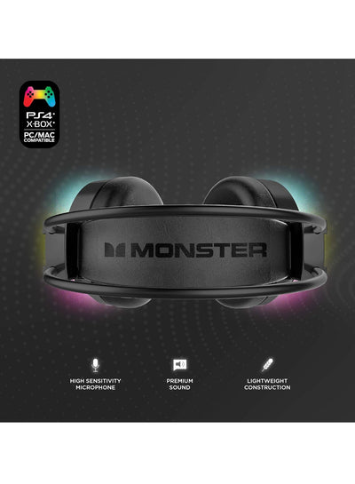 RGB Gaming Headset - Stereo Surround Sound - 50MM Drivers - Built-In Volume Control - Connect with 3.5mm X2 & USB For Lighting | For PC