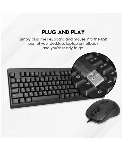 FANTECH KM103 USB Wired Keyboard And Mouse Compo Black