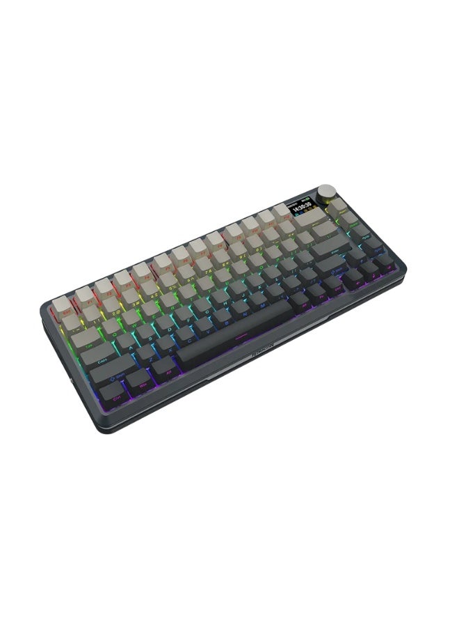 K708 CG RGB Pro 81 Keys Replacement Keycaps Set with Scroll, Black and Gray Keycaps for Mechanical Keyboard, Custom Keyc