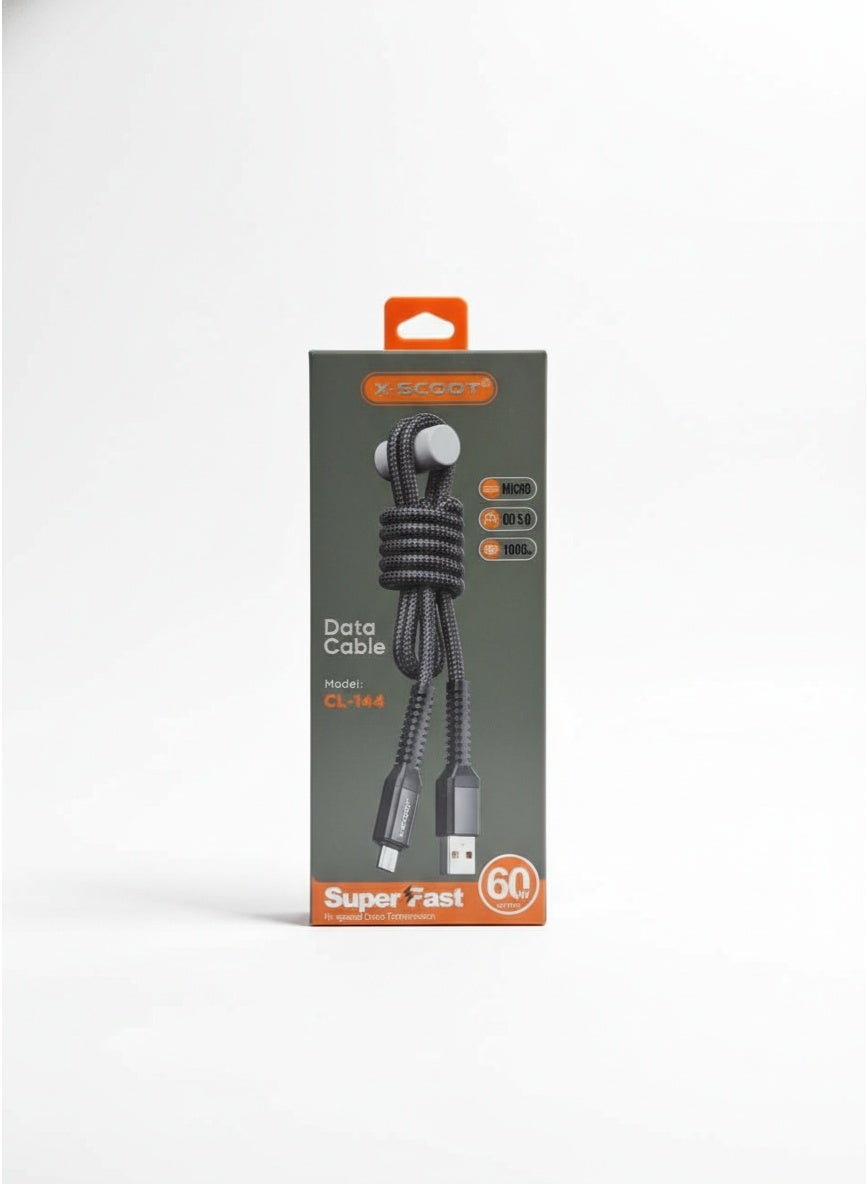 CL-144 USB to Micro Super Fast Charging & Data Cable , 60W for Smartphones, Tablets, Power Banks, High Speed Data Trans