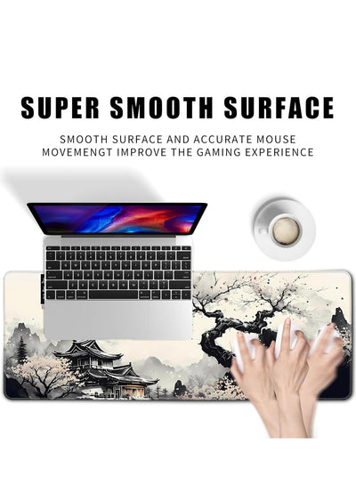 Japanese Desk Mat Cherry Blossom Large Mouse Pad Gaming Mousepad Extended XL Keyboard Mat Computer Laptop Mouse Desktop