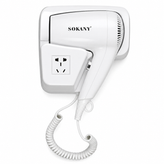 Sokany SK-2217 Wall-Mounted Hair Dryer for Bathrooms and Hotels White