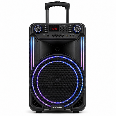 سبيكر حفلات Platinum AH-15000 مقاس 15 إنش قوة 40W RMS إضاءة ديسكو LED أسود