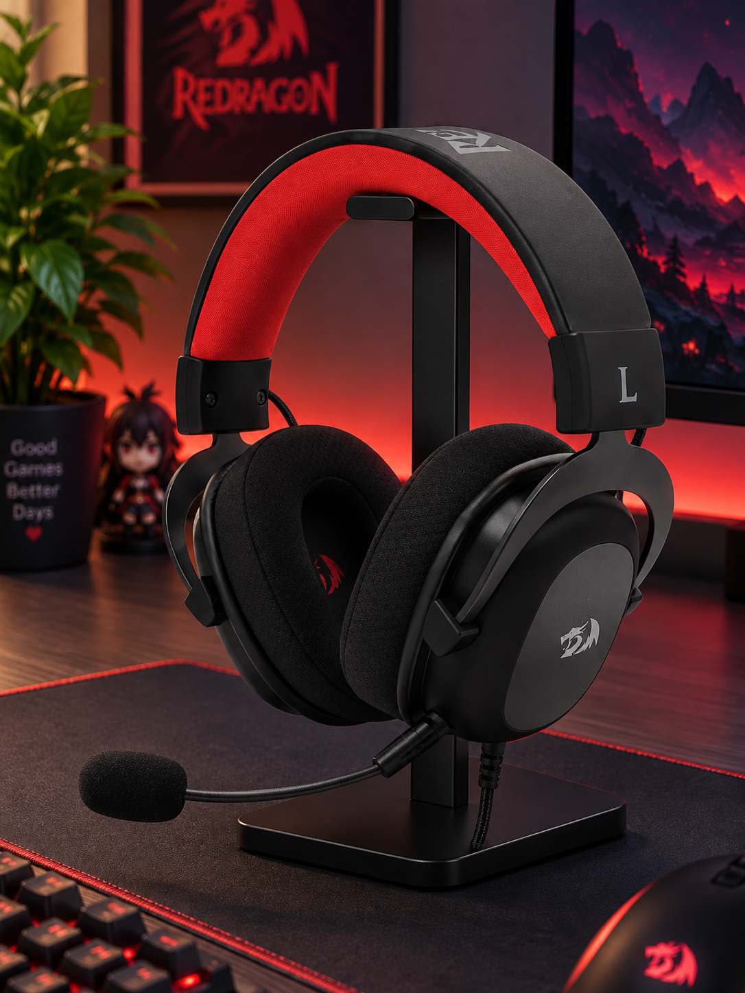 Redragon H510-FB Zeus Wired Gaming Headset Stereo Sound Noise Cancelling Black