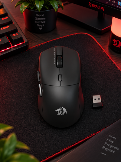 Redragon M815-STD Lightweight Wireless Gaming Mouse 12000 DPI Tri-Mode Black