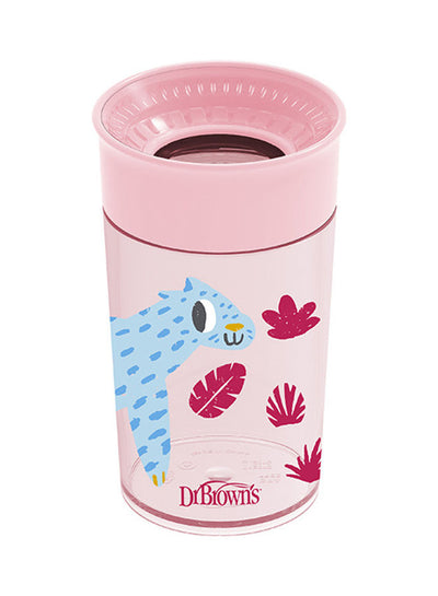 Dr. Brown’s Smooth Wall Cheers 360 Cup, Anti-Colic 10 Oz/300 Ml, Pink Deco (9M+), 1-Pack