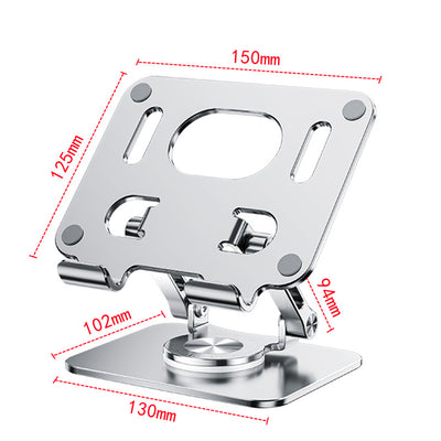 High-quality metal iPad stand with stable base & adjustable design, 360° rotation & flexible height. Durable material supports iPads & mobiles, ensuring a safe, comfortable experience at home or office.
