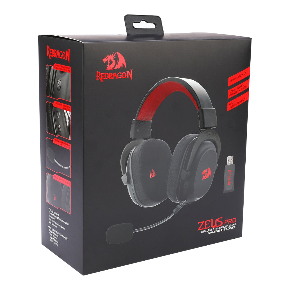 Redragon H510 PRO Zeus PRO Wireless 7.1 Gaming Headset RGB Black