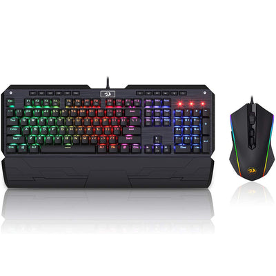 REDRAGON K555RGB-BA Gaming Keyboard and Mouse Combo RGB Mechanical 10000 DPI