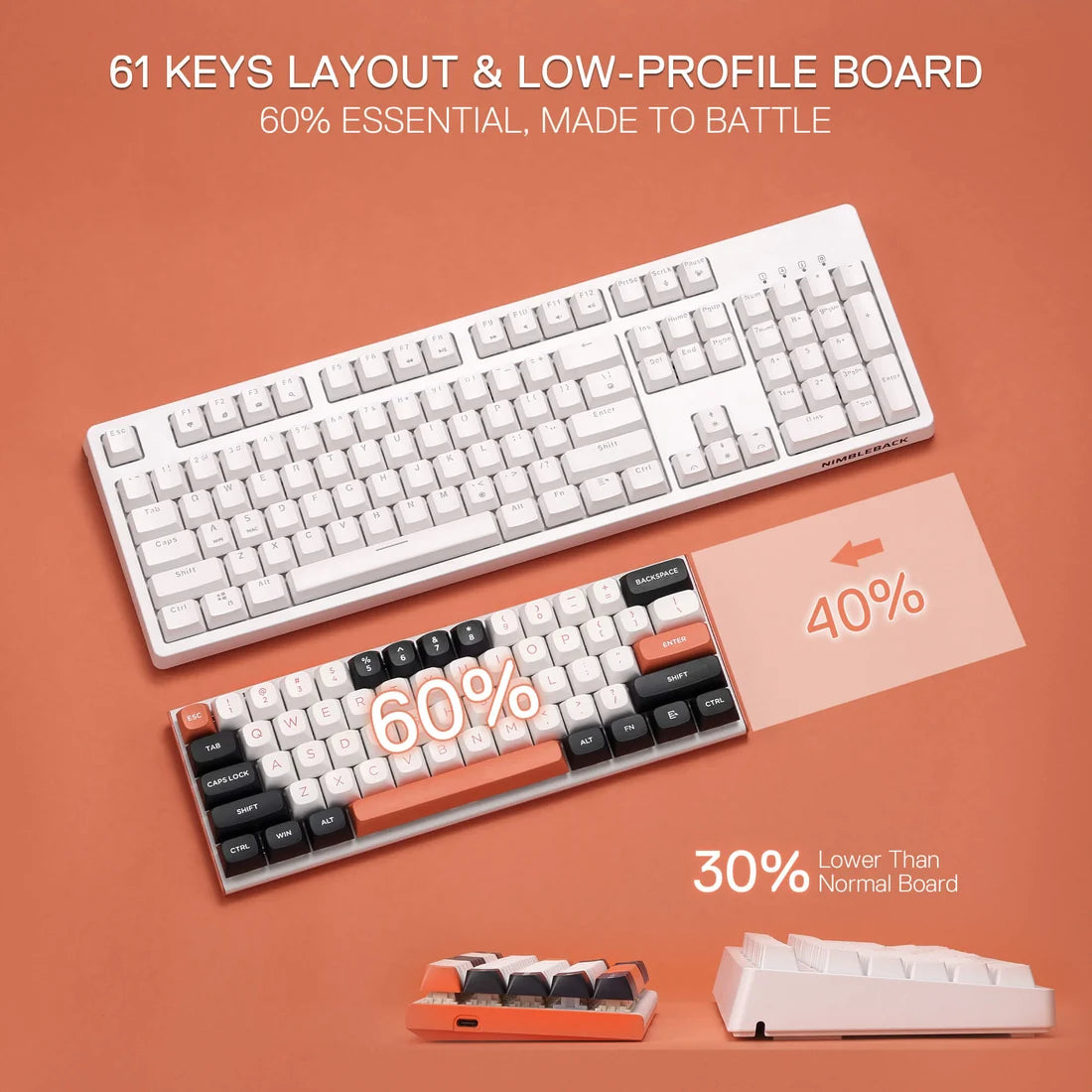 Redragon K683WBO FIDD Edition Magnetic 60% Gaming Keyboard 8K Polling Multicolour