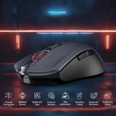 Redragon M995GB-LIT Pro Wireless Gaming Mouse 10000 DPI PAW3395 Grey