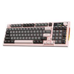 Redragon K725GBP Mechanical Gaming Keyboard LCD Screen with Knob Pink