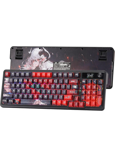 Three-Modes Wireless Mechanical Gaming Keyboard 95 Key With TFT Display Screen Control Knob Gasket Mounted Design Custom