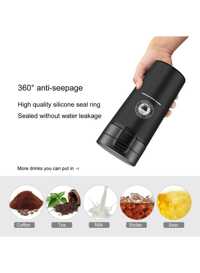 Insulated Travel Coffee Mug 300ml , Double Wall Vacuum Stainless Steel Tumbler with One-Click Leak Proof Lid, Hot & Cold
