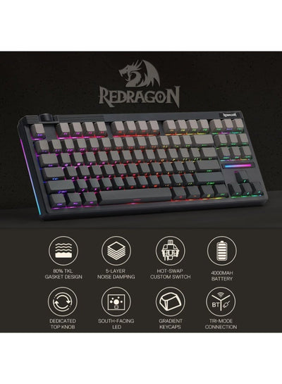 كيبورد جيمنج Redragon K729SP OTIIM PRO ميكانيكال 80% أسود