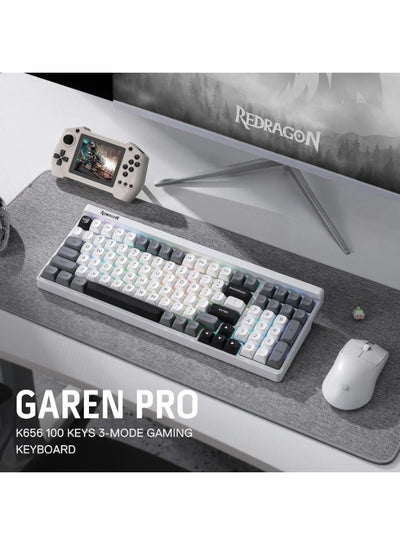 K656 Pro 3-Mood Mechanical Gaming Keyboard – Triple-Mode Connectivity (Bluetooth 3.0/5.0, 2.4GHz & USB-C Wired), 100-Key