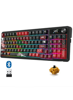 REDRAGON K719AK ARTEMIS PRO - 95-Key Tri-Mode Mechanical Keyboard TFT Display Red Black