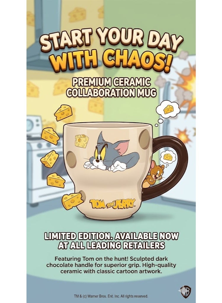 Large Capacity Ceramic Coffee Mug with Cartoon Character Design, Cute Ceramic Tea Cup for Hot & Cold Drinks, Milk Mug, L