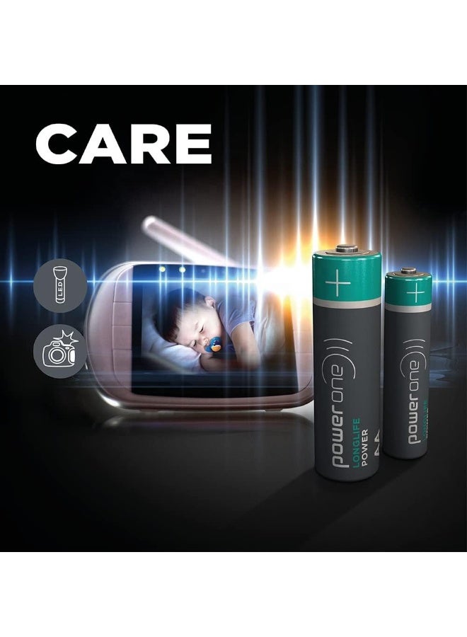 بطاريات قلوية PowerOne LONGLIFE POWER AAA4 مقاس AAA متعدد الألوان