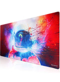 Space Suit Multicolored Gaming Mouse Pad 80x30cm Stitched Edges