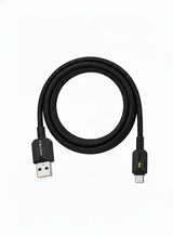 كابل شحن X-SCOOT سريع منسوج 60W من USB إلى Type-C بإضاءة LED موديل CL-158 أسود