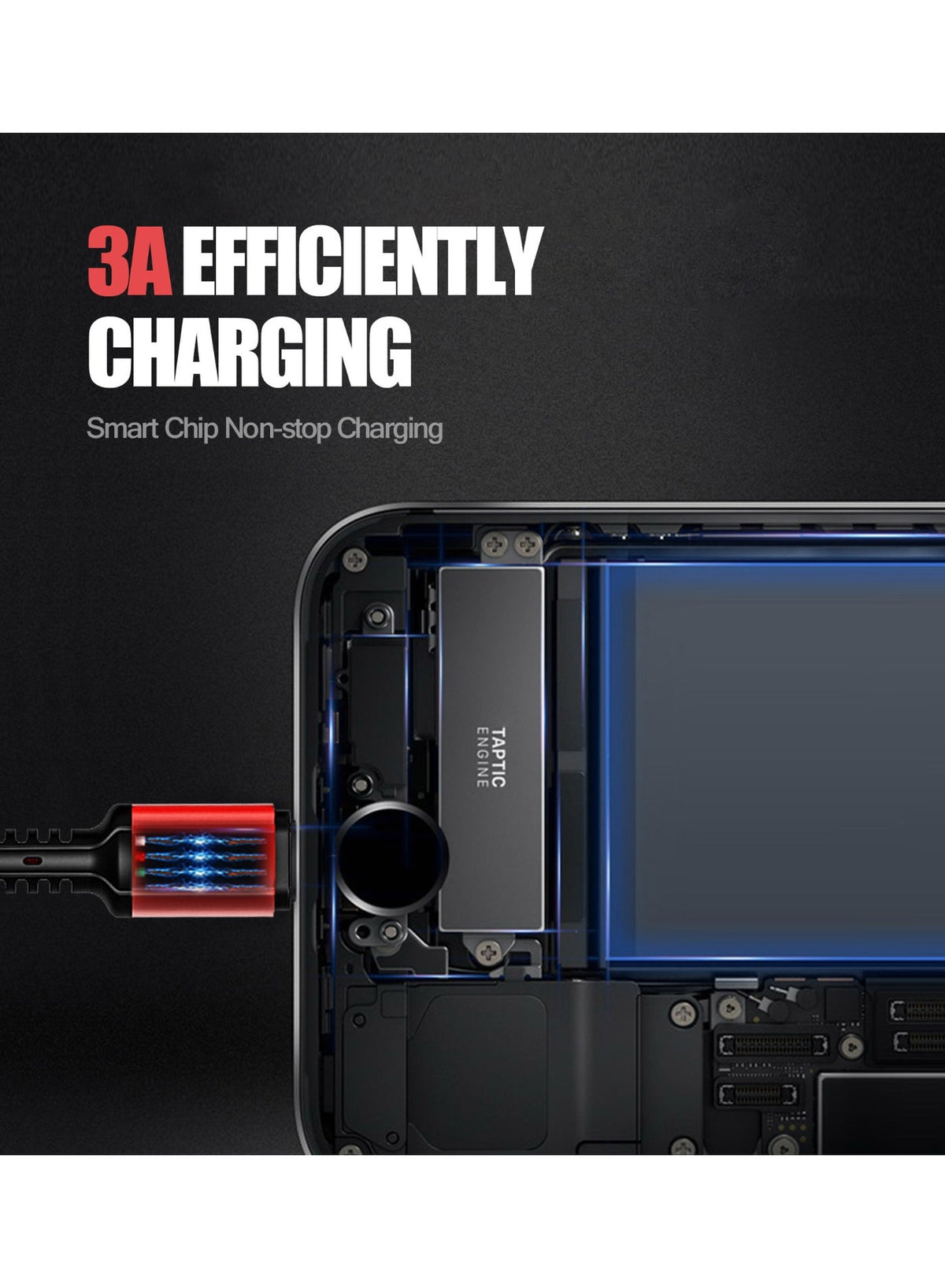 3 in 1 Fast Charging Cable 3.4A, LC93 1.2m USB to Type-C, Lightning & Micro Connectors, Durable PVC Design for Quick Cha