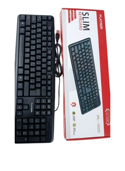 كيبورد Platinum PL-300 سلك رفيع تصميم Suspended Key أسود