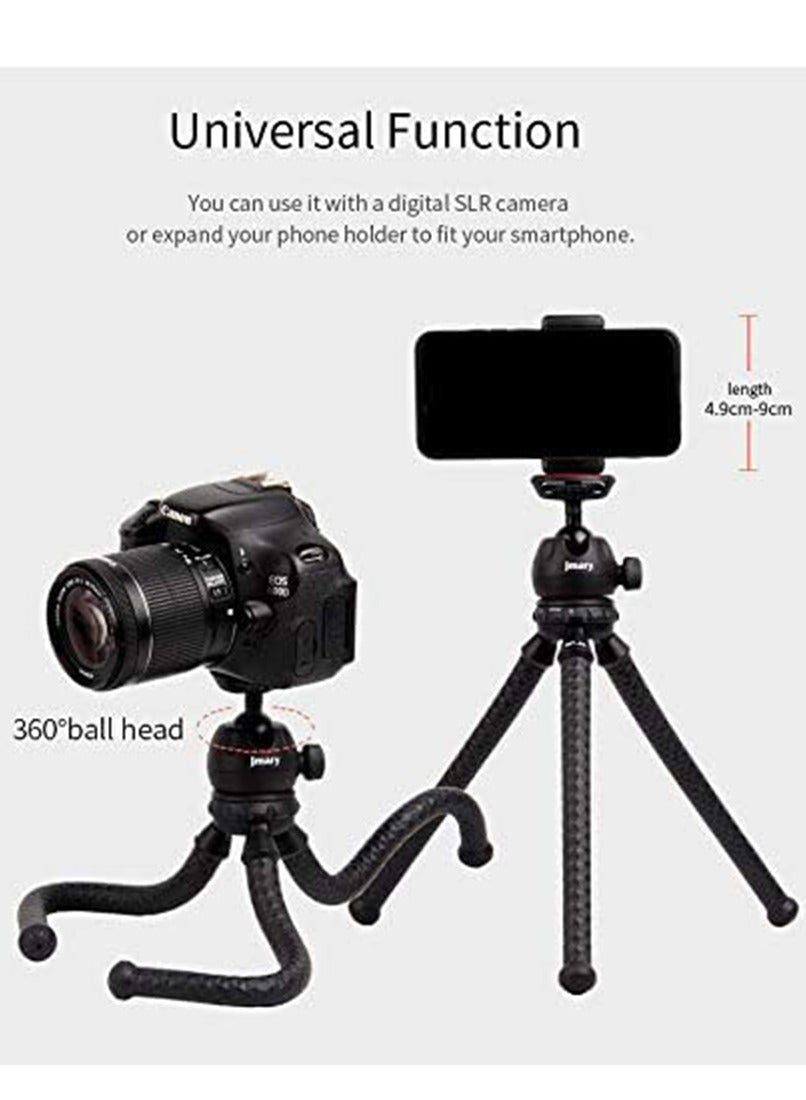 Flexible Tabletop Tripod Stand with 360° Adjustable Ball Head MT-25 , Universal Phone Holder, Lightweight Foldable Desig