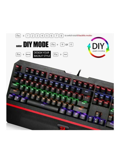 كيبورد جيمنج Redragon K558 Wired مزود بمفاتيح وسائط متعددة أسود