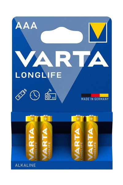 بطاريات قلوية VARTA Longlife مقاس AAA ذهبي