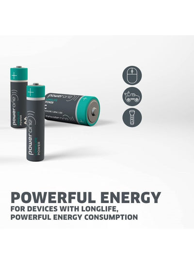 بطاريات قلوية PowerOne LONGLIFE POWER AAA4 مقاس AAA متعدد الألوان