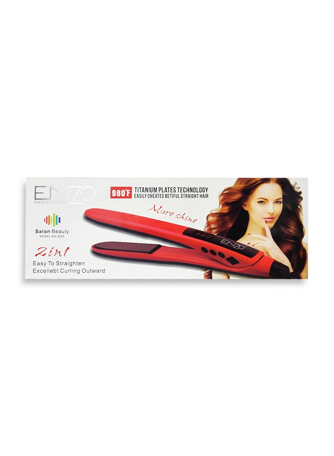 ENZO EN-3003 Newest Professional ionic Steam Flat Iron Straightener Ceramic Titanium Hair Straightener