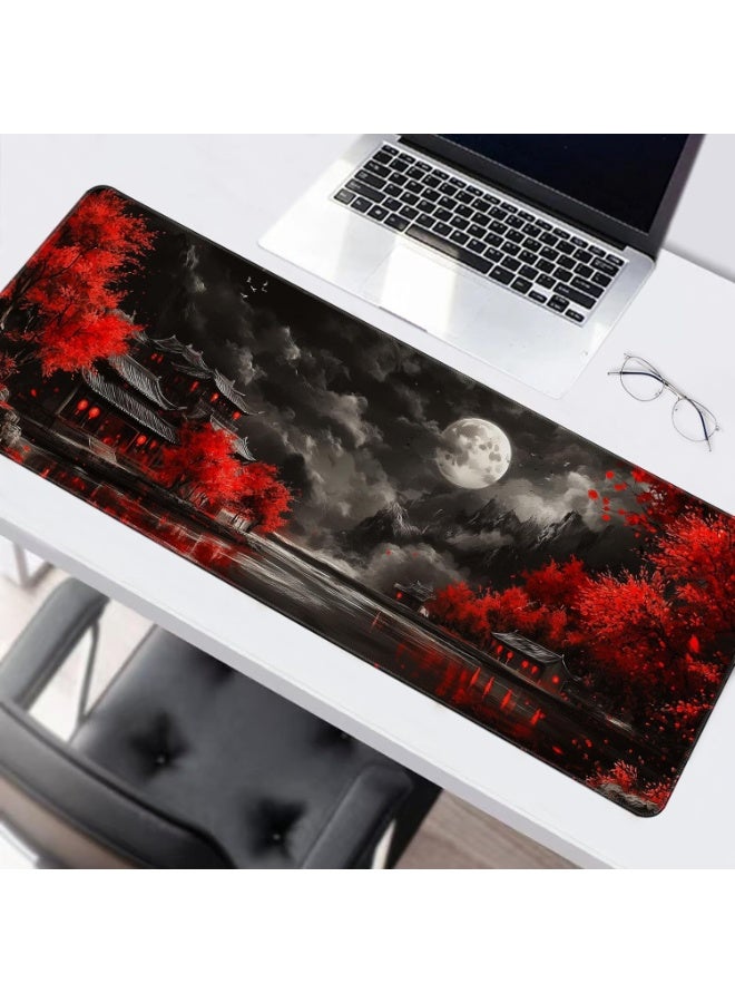 Large Gaming Mouse Pad Extended Anime Large Desk Pad with Non-Slip Base Full Keyboard Mat with Stitched Edges for Gaming