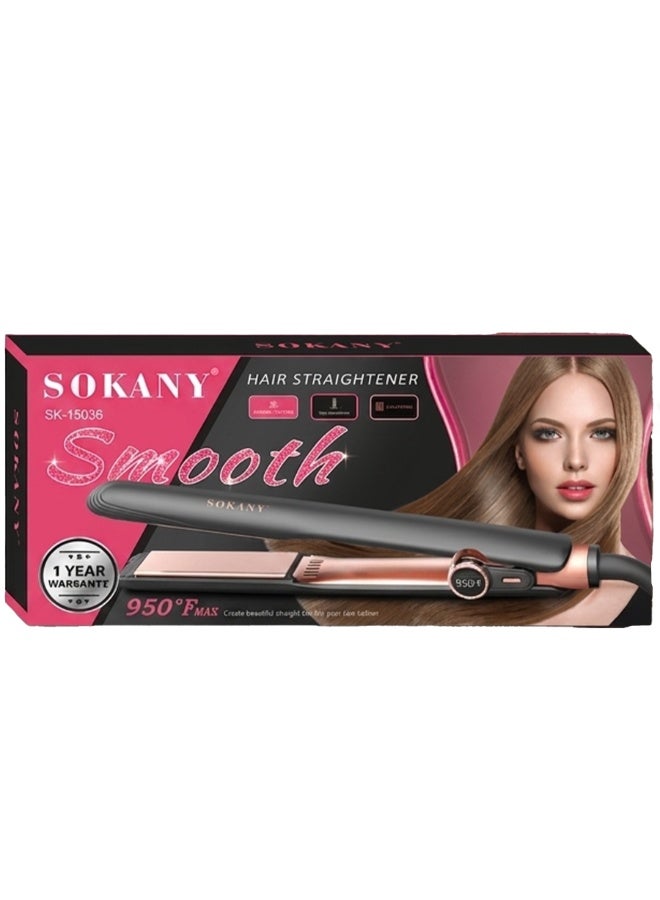 مكواة شعر Sokany سيراميك ديجيتال 950F موديل SK-15036 أسود
