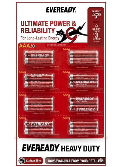 بطاريات شديدة التحمل Eveready مقاس AAA أحمر