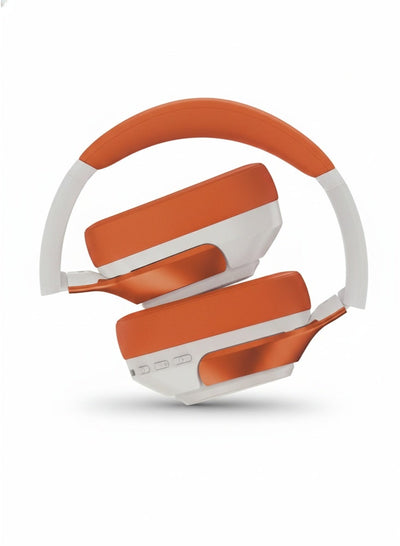 سماعة رأس بلوتوث X-SCOOT لاسلكية ستيريو بصوت Hi-Fi موديل XS-656 برتقالي وأبيض