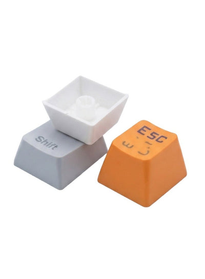 K642WGO RGB 61 Keys Replacement Keycaps Set with Scroll, Black and Gray Keycaps for Mechanical Keyboard, Custom Keycap K