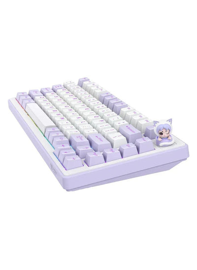 MT707 Tri-Mode RGB Mechanical Gaming Keyboard with 81 Keys, Creative Doll Control Knob, Gasket Mount Structure, Full-Key
