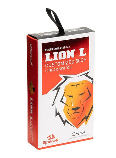 REDRAGON A121-MJ Lion Mechanical Keyboard Switches, pre-lubed switches made for Keyboard DIY, customized 50gf linear Switches Compatible with MX style structure and fix most of keycap sets (38 pcs)