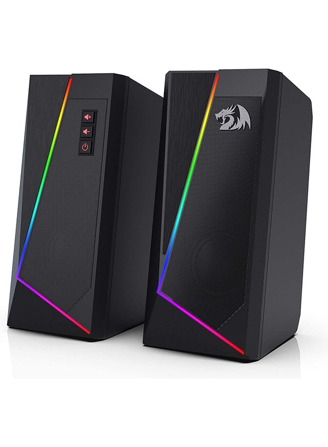 سماعات للكمبيوتر Redragon GS520 Anvil ستيريو بإضاءة RGB أسود