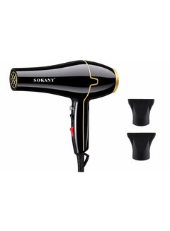 مجفف شعر أيوني احترافي sokany SK-8808 قدرة 2600W و2 ملحقات تصفيف – أسود