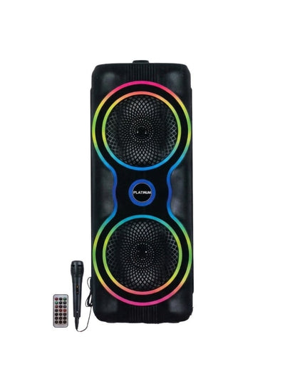 AH-650 Portable Dual 6.5 Inch Rechargeable Karaoke Speaker System with Dynamic LED Lights and Remote Control Wireless Au