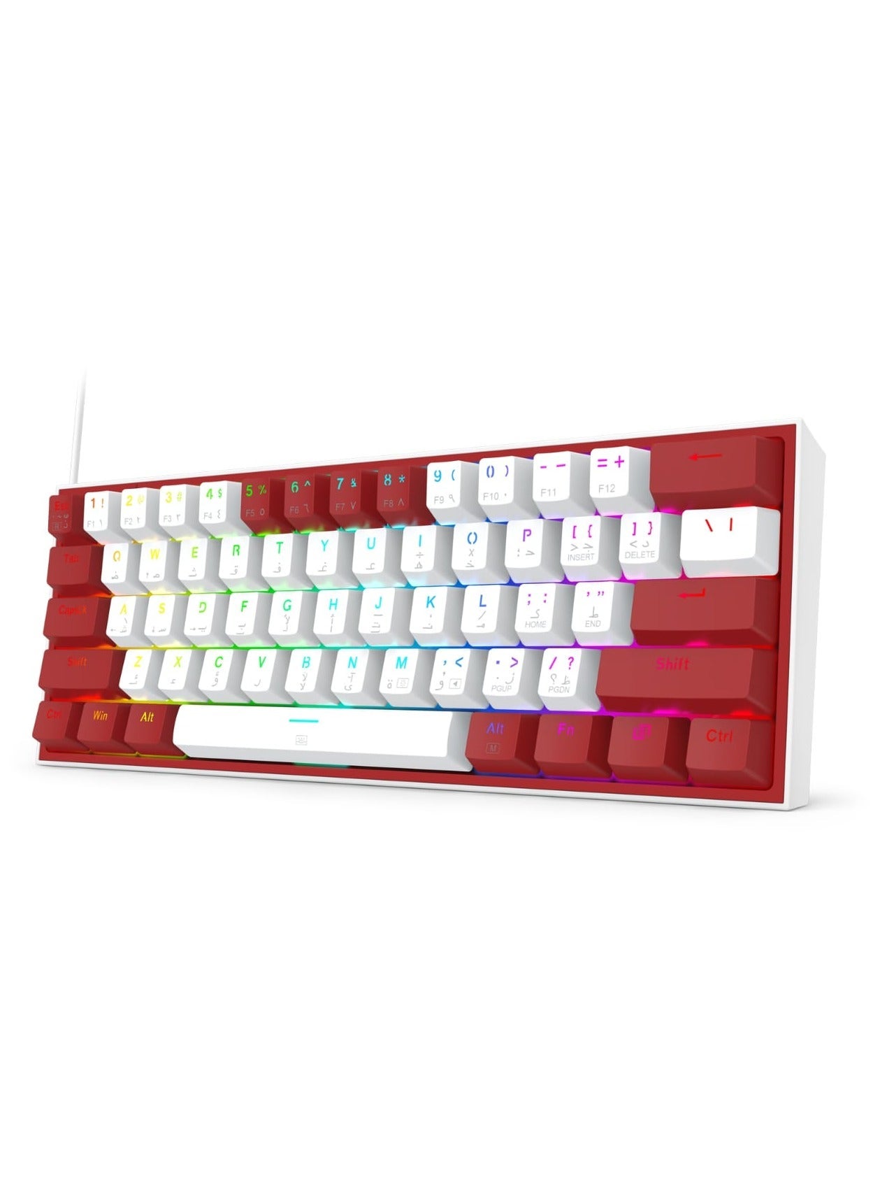 كيبورد جيمنج REDRAGON K617 FIZZ ميكانيكال 60% مفاتيح حمراء RGB