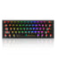 REDRAGON K617CTB-RGB 60% Wired RGB Gaming Keyboard, 61 Keys Compact Full-Transparent Mechanical Keyboard