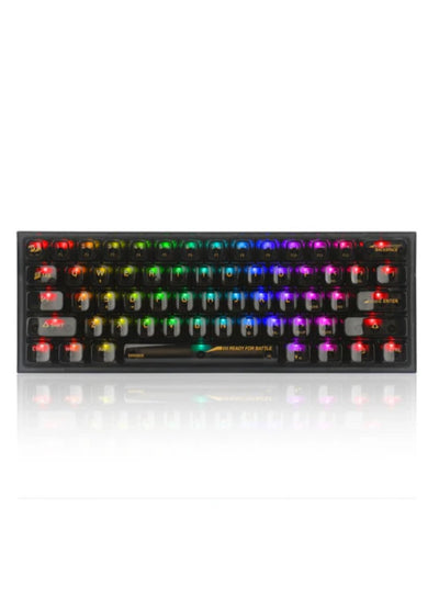 REDRAGON K617CTB-RGB 60% Wired RGB Gaming Keyboard, 61 Keys Compact Full-Transparent Mechanical Keyboard