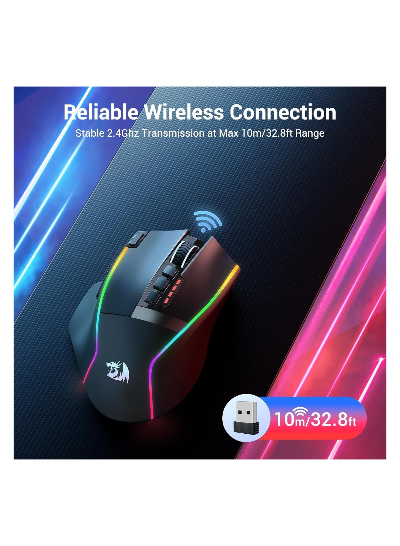 عرض أمامي لميكروفون ريدراجون M915WL-RGB