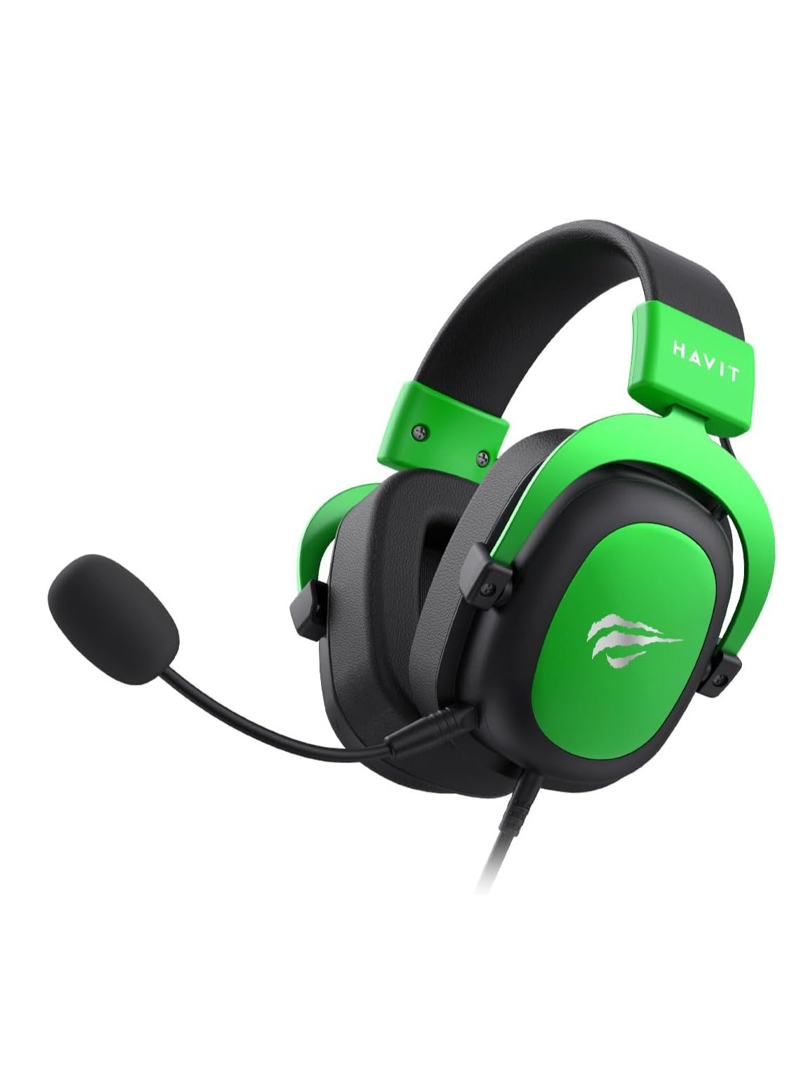 havit Gaming Headphone (RGB) , Model H2002D Green, 50MM Dynamic unit, Surround Sound Wired (3.5mm audio +1.7 USB) , Headphone With Noise Cancelling Microphone & In-Line Volume Control