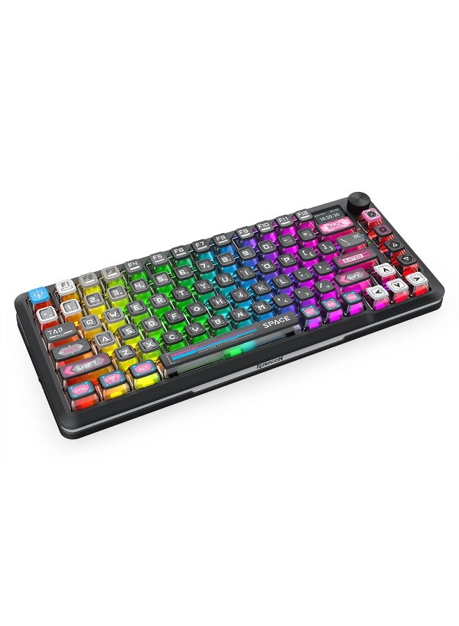 Wireless Mechanical Keyboard K708MC RGB FLEKACT Pro 82 Keys 75% Gasket Mounted RGB Backlit, with LCD Screen, Gasket Moun