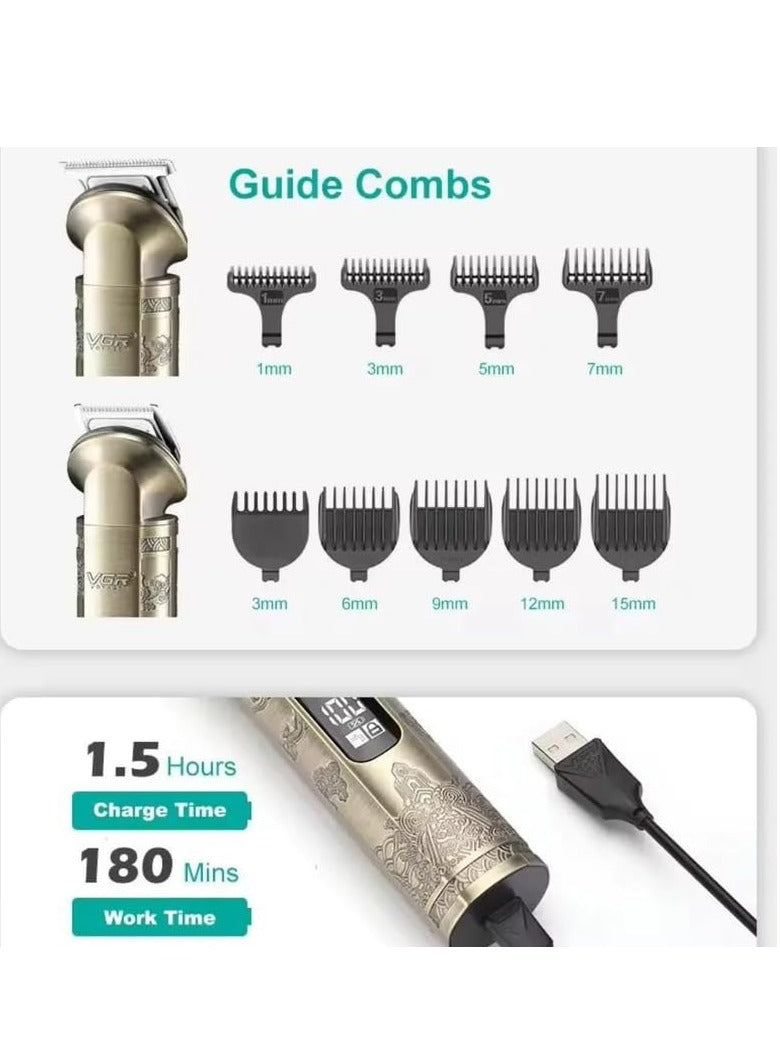 VGR V-110 8-in-1 Face Hair Body & Private Parts Multi Grooming Kit Hair Trimmer Beard Trimmer Ear & Nose Trimmer Head Shaver Full Body Grooming Kit Metal Body with Travel Pouch Runtime 180 minutes