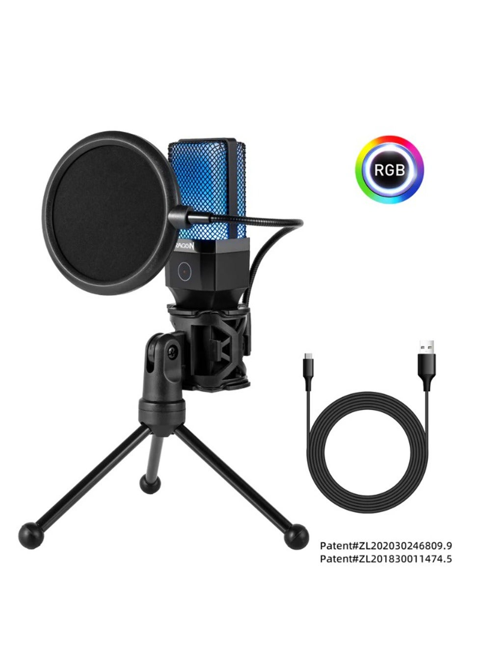 ميكروفون جيمنج Redragon GM212 للبث بإضاءة RGB